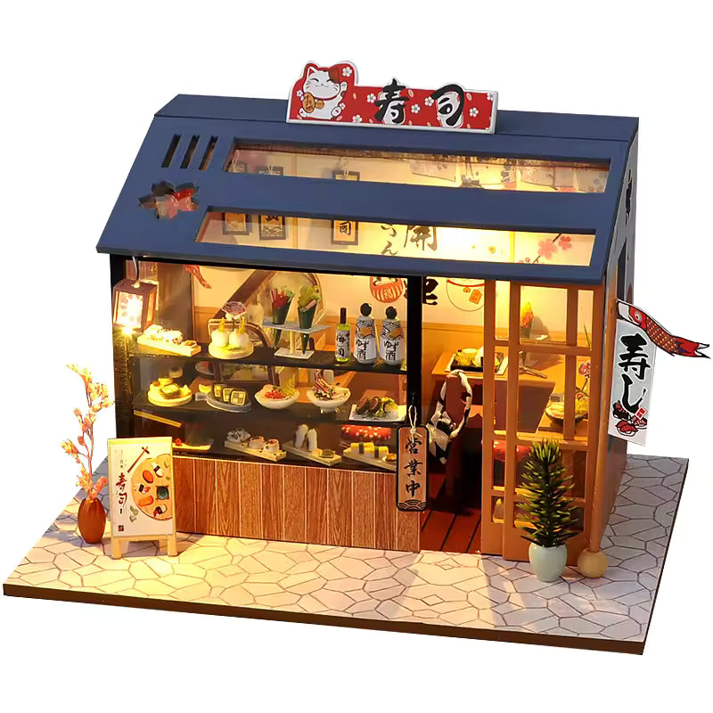 Wooden Doll House Casa Diy Miniature Dollhouse 3D Puzzle Assembly Building Toys With Furniture LED Lights For Children Gifts