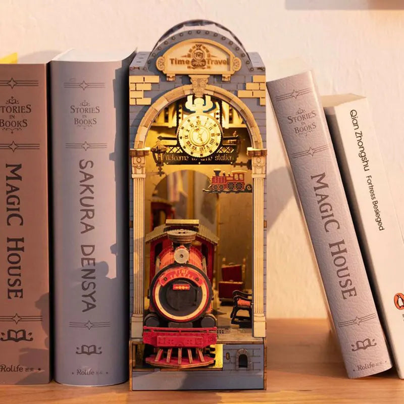 Book Nooks Series Stories in Books 4 Kinds DIY Wooden Miniature House Furniture Sakura Densya TGB01 Dropshipping