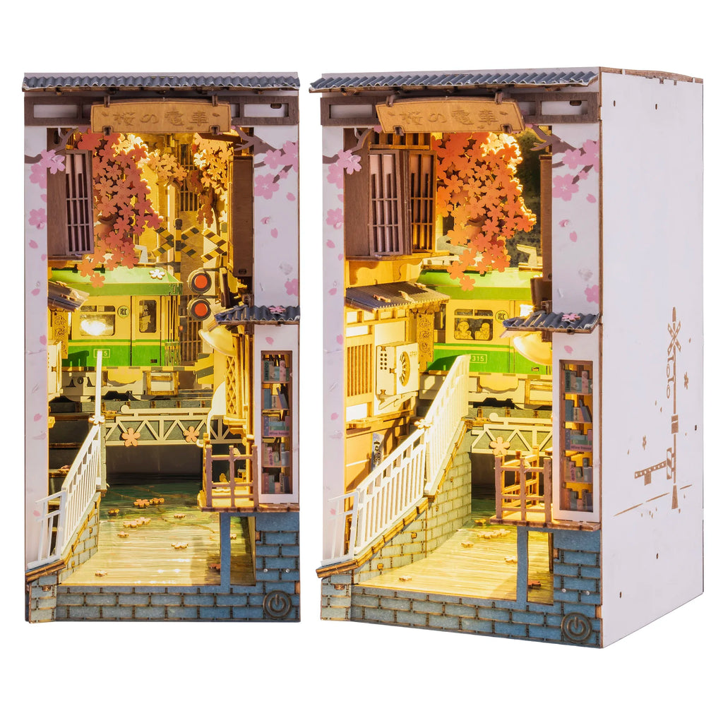 Book Nooks Series Stories in Books 4 Kinds DIY Wooden Miniature House Furniture Sakura Densya TGB01 Dropshipping