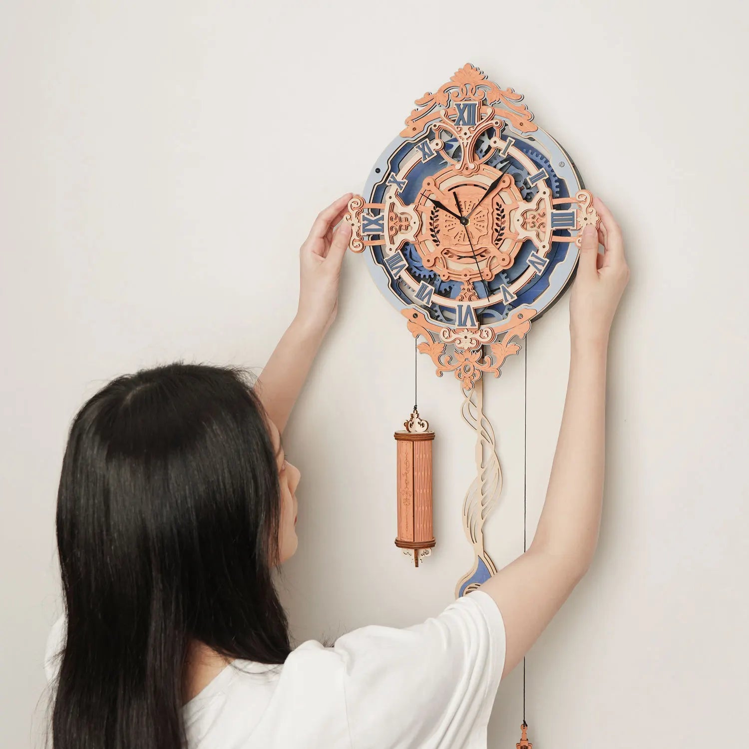 3D Wooden Puzzle Gift for Kids Adults Mechanical Design DIY Wall Quartz Clock Crafts Hobbies Gift Room Decoration