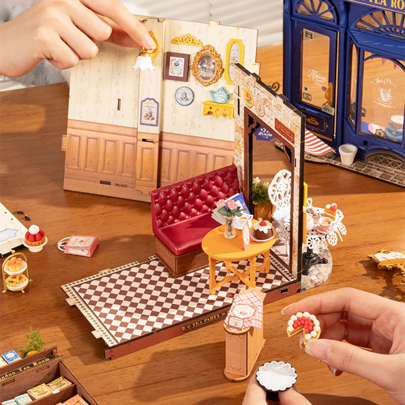 Rolife Leisure Time Tea Room DIY Miniature Dollhouse Kit Crafts Hobbies Amazing Gift for Women Children DG171