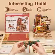 Wooden Music Box Christmas Dream Gift Factory 3D Wooden Puzzles Wooden Model Kits Build Best Gifts for Kids Adults
