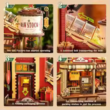 Wooden Music Box Christmas Dream Gift Factory 3D Wooden Puzzles Wooden Model Kits Build Best Gifts for Kids Adults