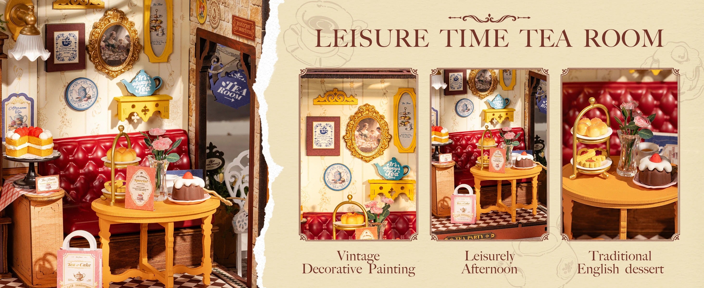 Rolife Leisure Time Tea Room DIY Miniature Dollhouse Kit Crafts Hobbies Amazing Gift for Women Children DG1
