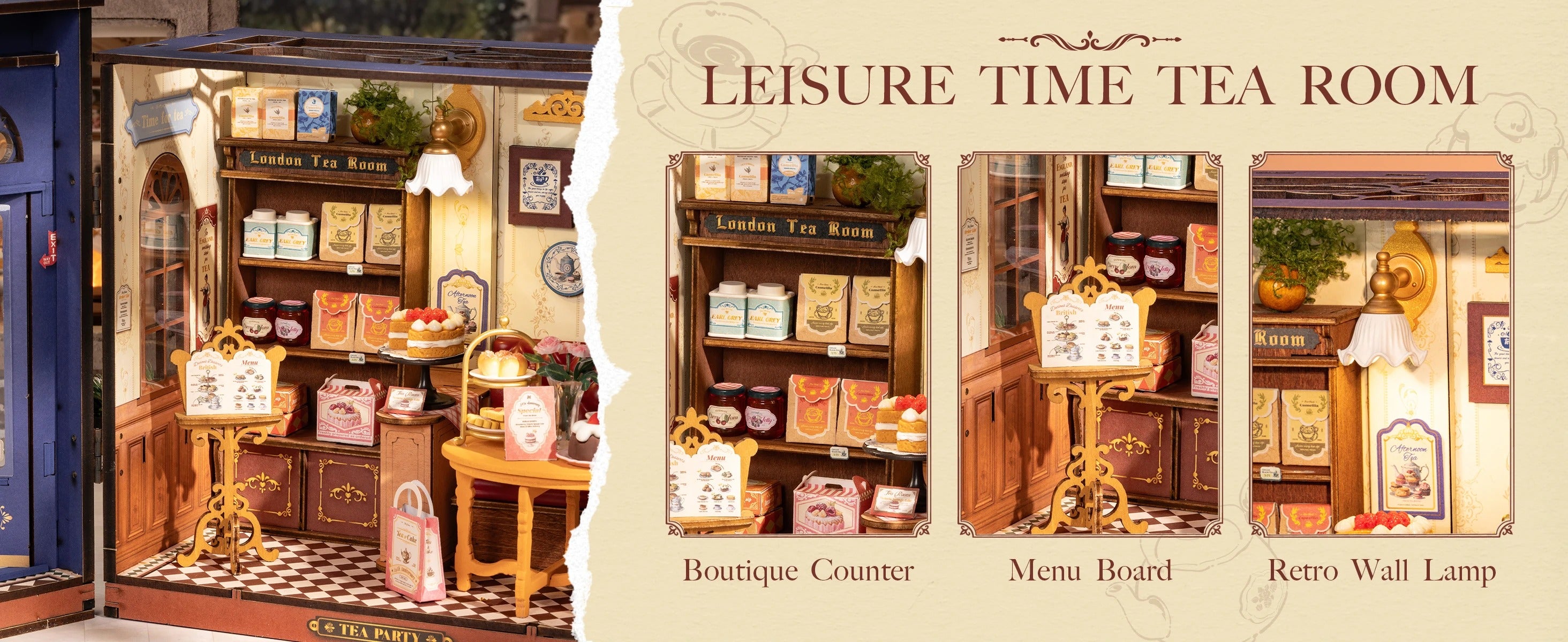 Rolife Leisure Time Tea Room DIY Miniature Dollhouse Kit Crafts Hobbies Amazing Gift for Women Children DG1