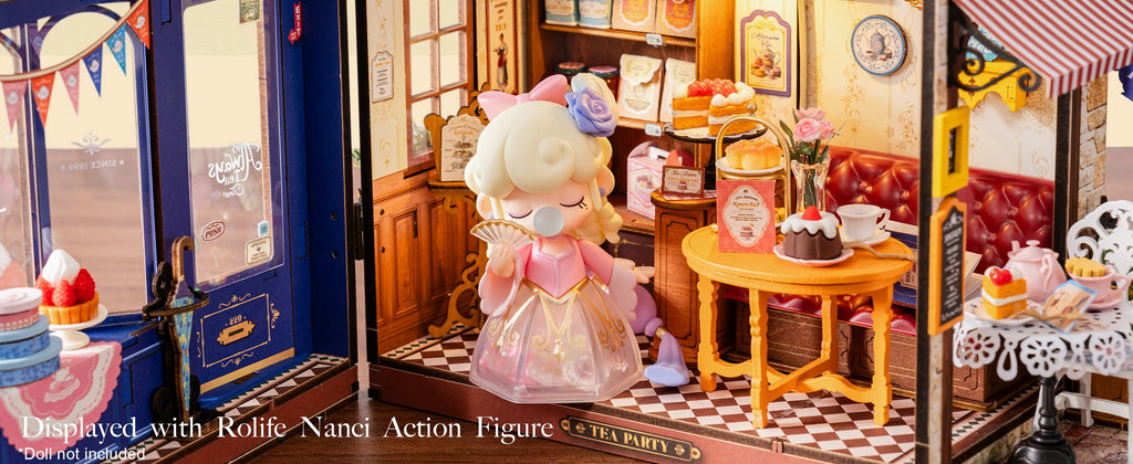 Rolife Leisure Time Tea Room DIY Miniature Dollhouse Kit Crafts Hobbies Amazing Gift for Women Children DG1