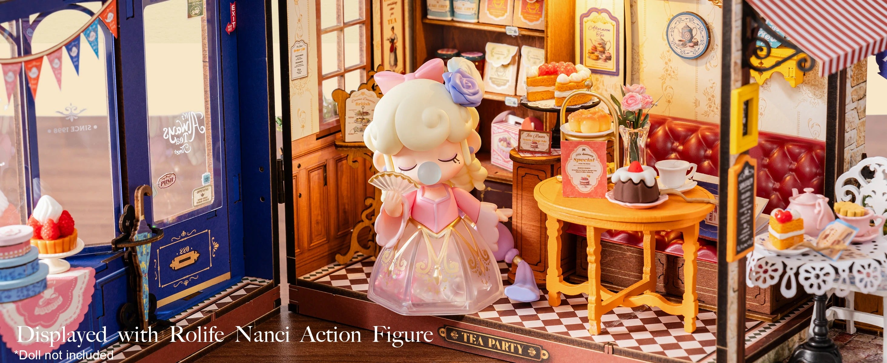 Rolife Leisure Time Tea Room DIY Miniature Dollhouse Kit Crafts Hobbies Amazing Gift for Women Children DG1