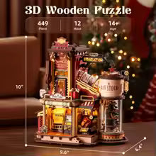 Wooden Music Box Christmas Dream Gift Factory 3D Wooden Puzzles Wooden Model Kits Build Best Gifts for Kids Adults