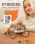Stagecoach Music Box 3D wooden puzzle for Adults Birthday Anniversary Day Gift Hobby STEM Kits Model Easy to Build